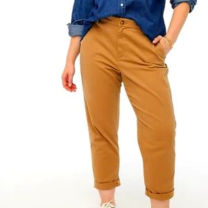 J. Crew Women's High Rise Girlfriend Chino Khaki Pants